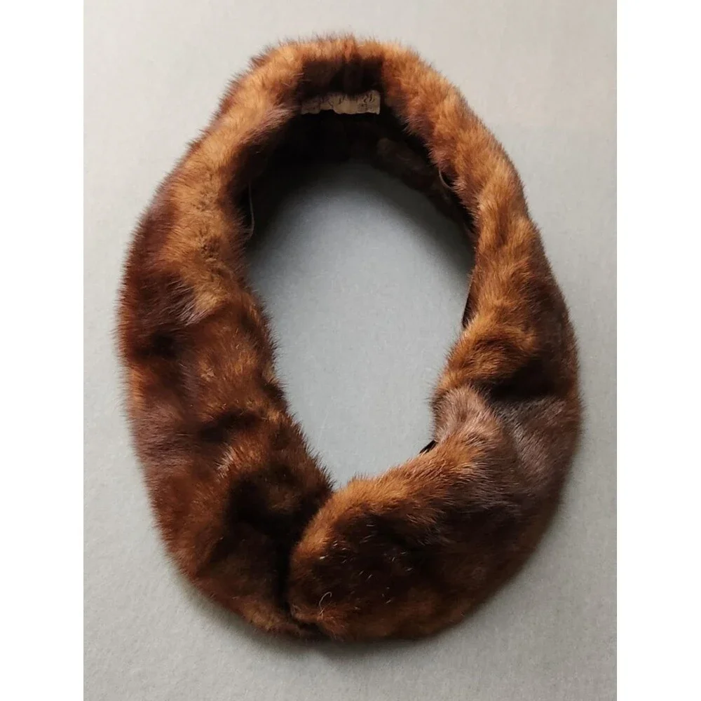 Genuine Mink Sittner Furs Collar Neck Wrap Dark Brown Vintage Fur Cleveland Ohio